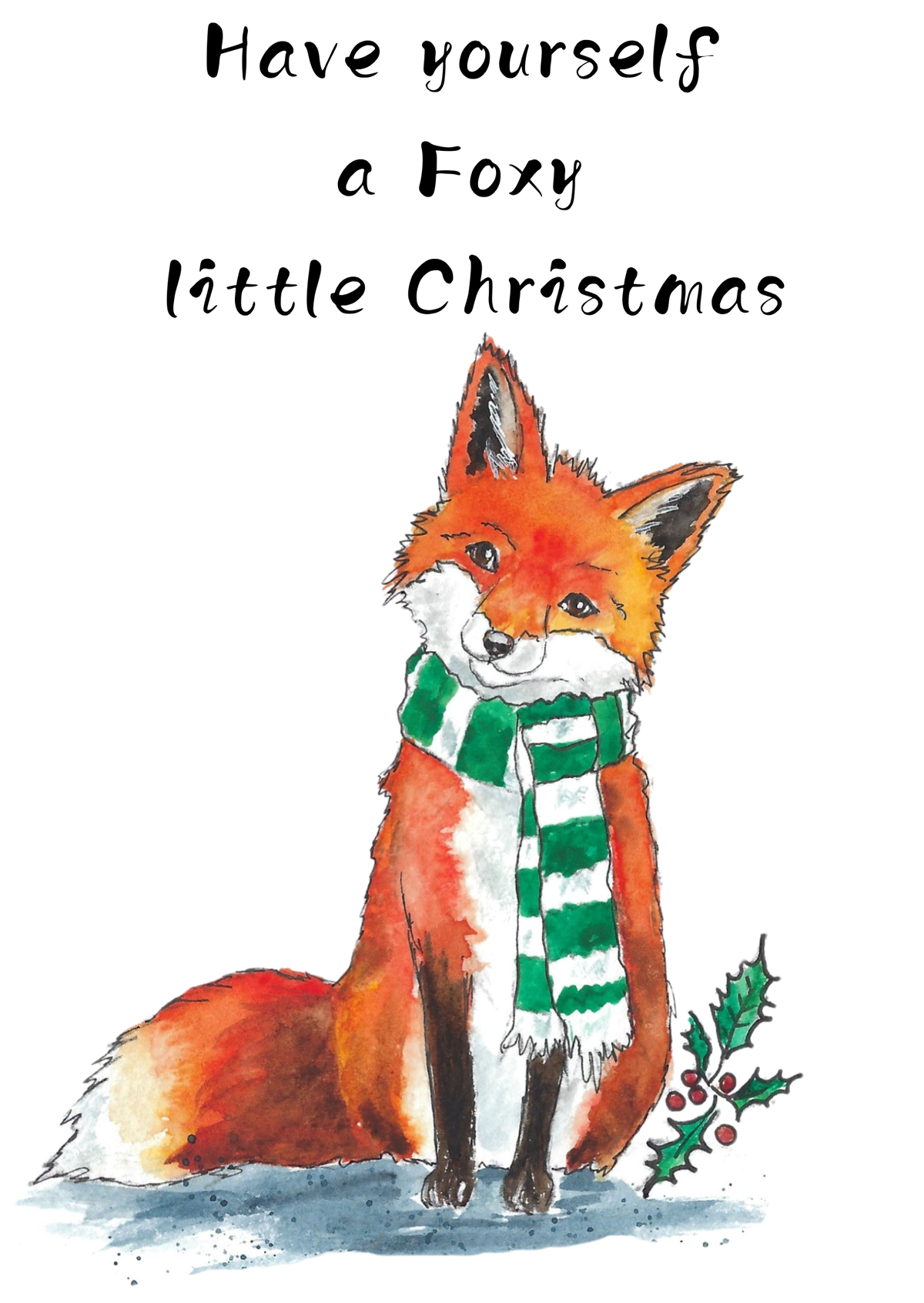 Christmas Fox Greeting Card (sku CFX)