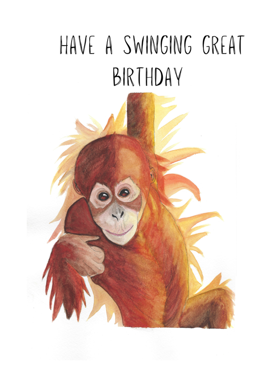 Safari Orangutan Greeting Card
