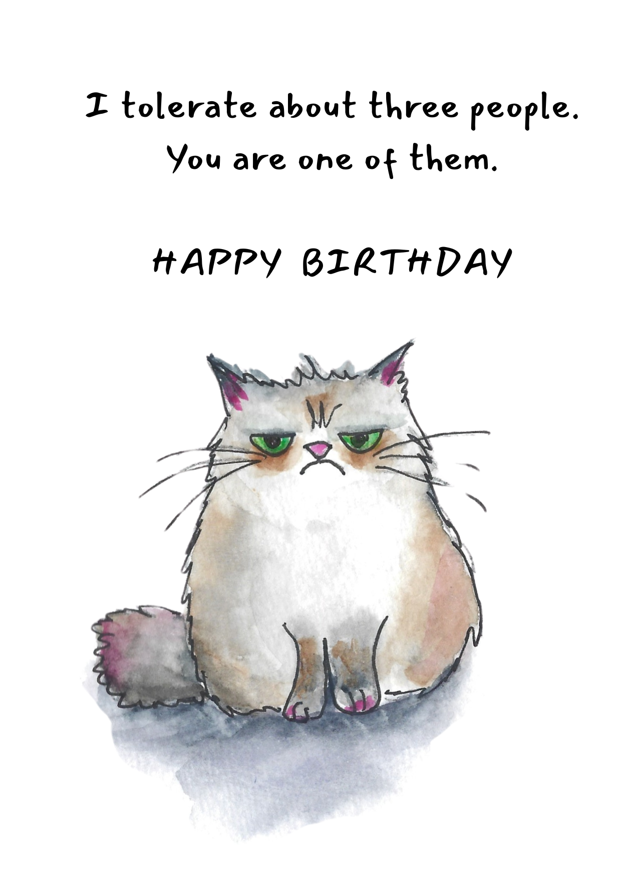 Grumpy Cat Greeting Card (sku C1)